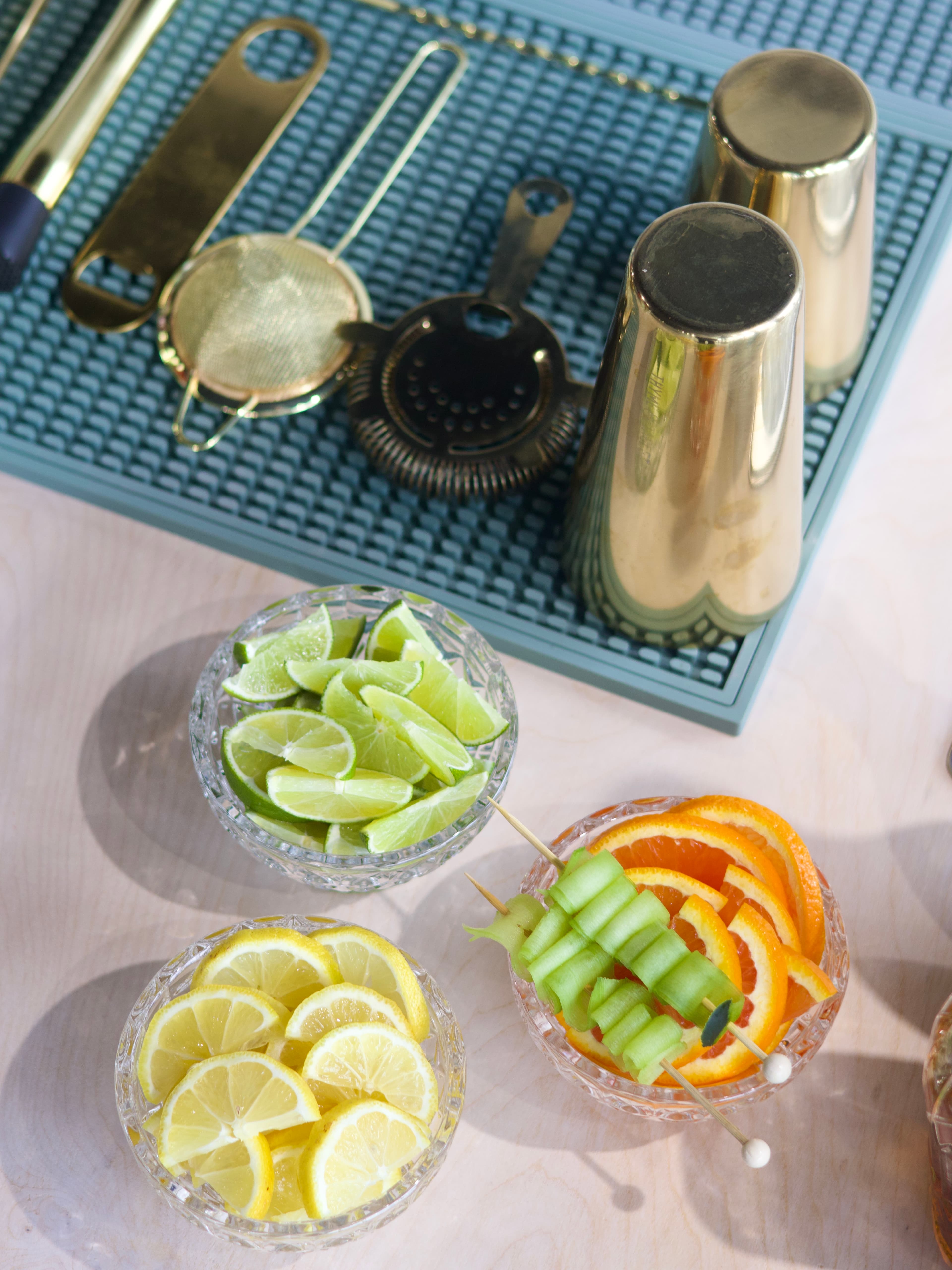 The Clover mobile bar fully set up and styled before an event.